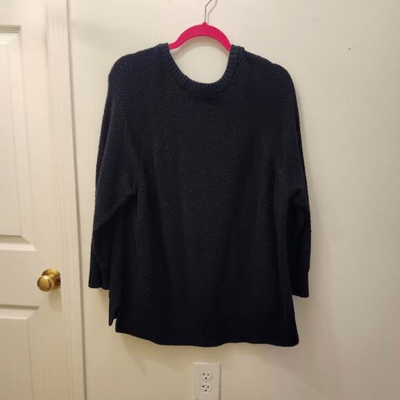 OLD NAVY Textured Pullover Tunic Sweater Color: Black Jack - Picture 1 of 2